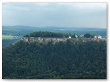Blick vom Lilienstein auf die Festung Königstein