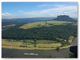 Blick von der Festung Königstein auf den Lilienstein und die Elbe