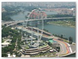 Singapur - Blick von Aussichtsplattform des Marina Bay Sands Hotel
